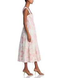 Eyelet Bustier Midi Dress - Exclusive