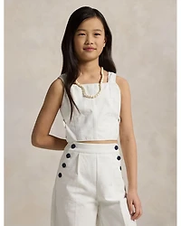 Girls' Cotton Canvas Top & Pant Set - Big Kid