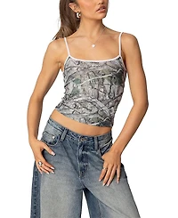 Edikted Camo Contrast Tank Top