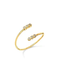 Zoe Chicco 14K Yellow Gold Bezel Diamonds Bypass Ring