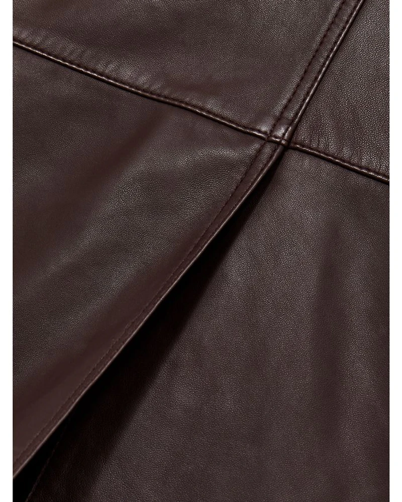Miley Leather Midi Skirt