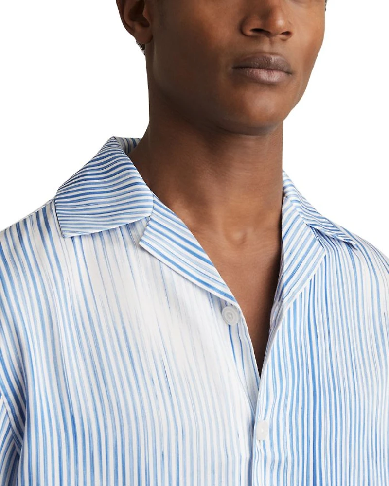 Mendosa Stripe Print Cuban Shirt