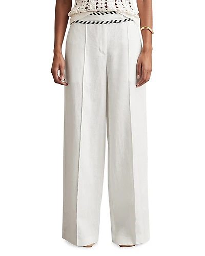Reiss Fawn Linen Wide Leg Pants