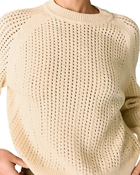 Pointelle Crewneck Knit Sweater