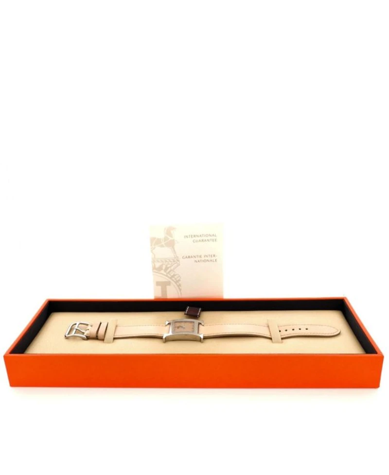 Heure H Quartz Watch in Stainless Steel and Leather 21mm