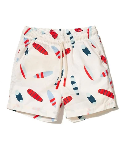 Boys' UPF 50+ Recycled Fishing Net Surfboards Swim Trunk - Little Kid, Big Kid