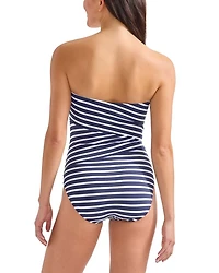 Coastline Stripe Bandeau One Piece Swimsuit