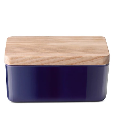 Lsa Collective Porcelain and Ash Wood Butter Dish