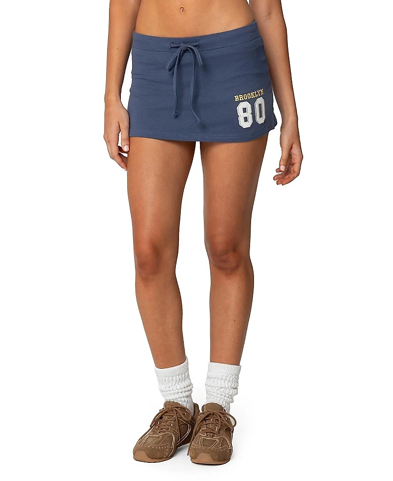 Edikted Brooklyn Embroidered Micro Skort