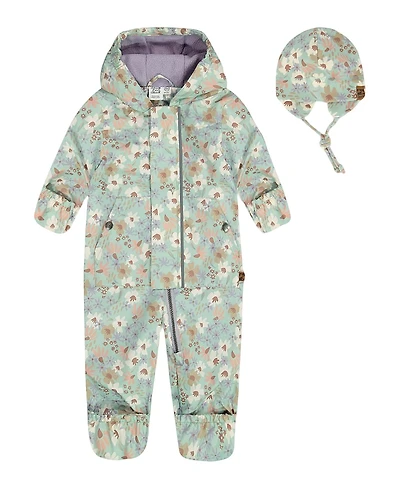 Deux par Deux Girls' Printed Mid-Season One-Piece Outerwear with Hat - Baby