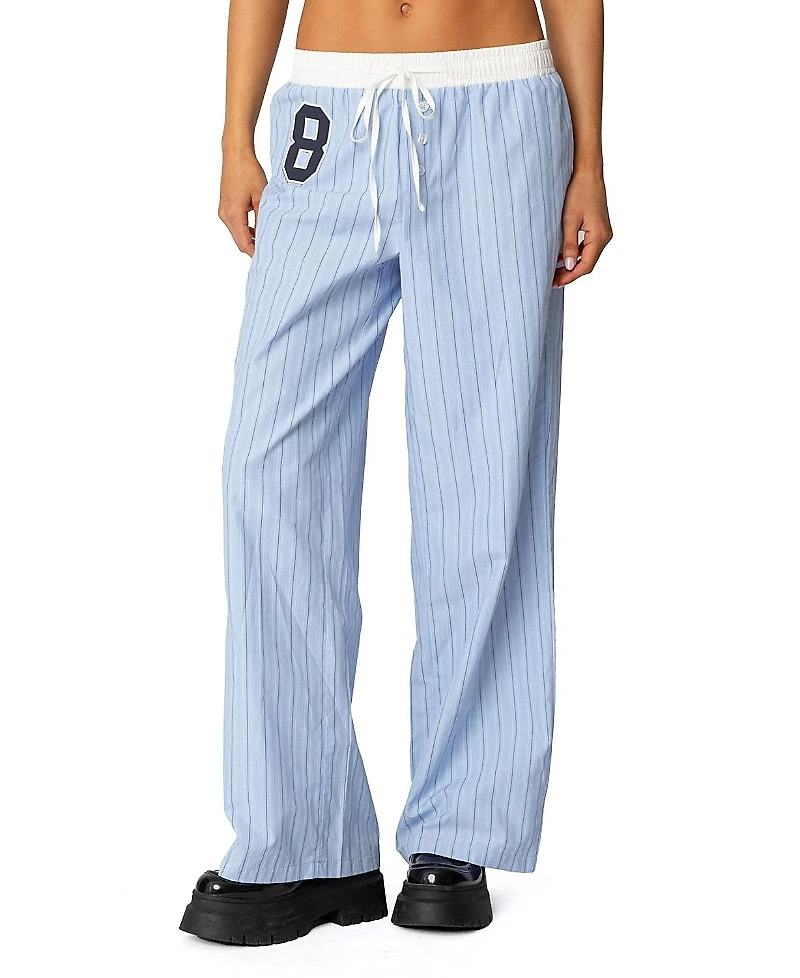 Edikted Erez Contrast Waist Striped Pants