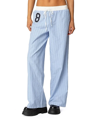 Edikted Erez Contrast Waist Striped Pants