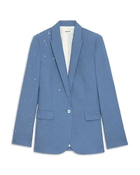 Rhinestone Embellished Blazer