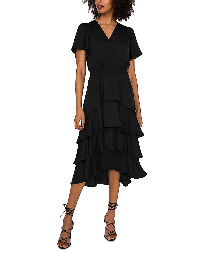 Vince Camuto Smocked Waist Tiered Dress