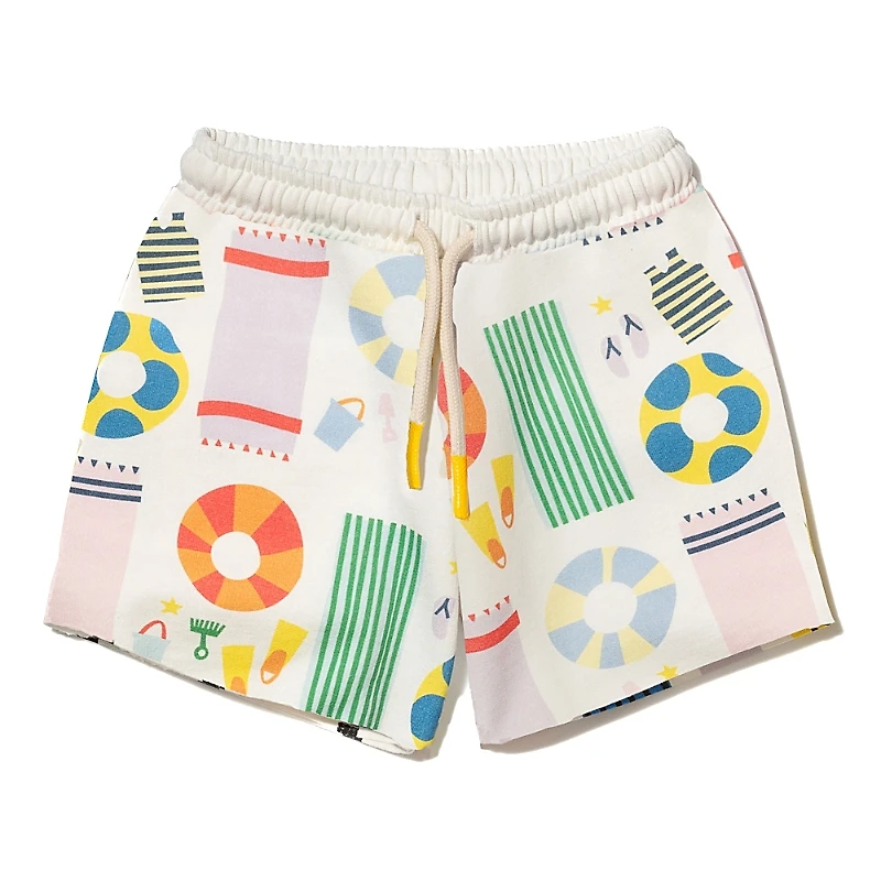 Mon Coeur Girls' Recycled Cotton Beach Cropped Short - Little Kid, Big Kid