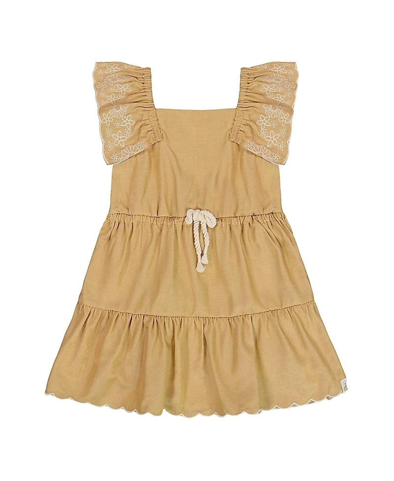 Deux par Girls' Chambray Dress with Embroidery - Little Kid