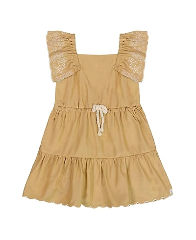 Deux par Girls' Chambray Dress with Embroidery - Little Kid