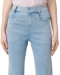 High Rise Ruffle Hem Skimmer Jeans