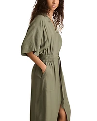 Petites Cecelia Shirred Waist Midi Dress