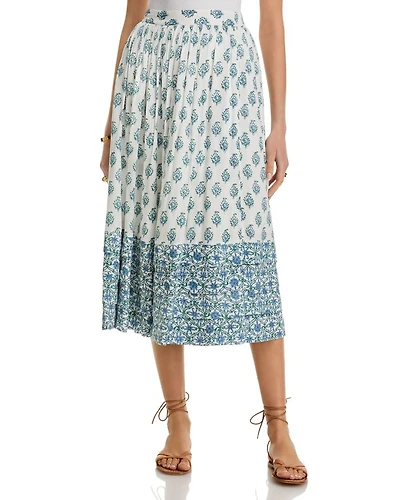 Block Print Midi Skirt
