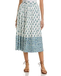 Area Stars Block Print Midi Skirt