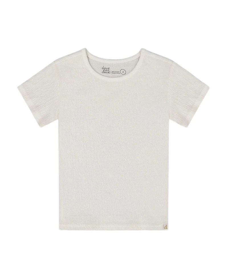 Deux par Deux Girls' Crinkle Short Sleeve Top - Baby