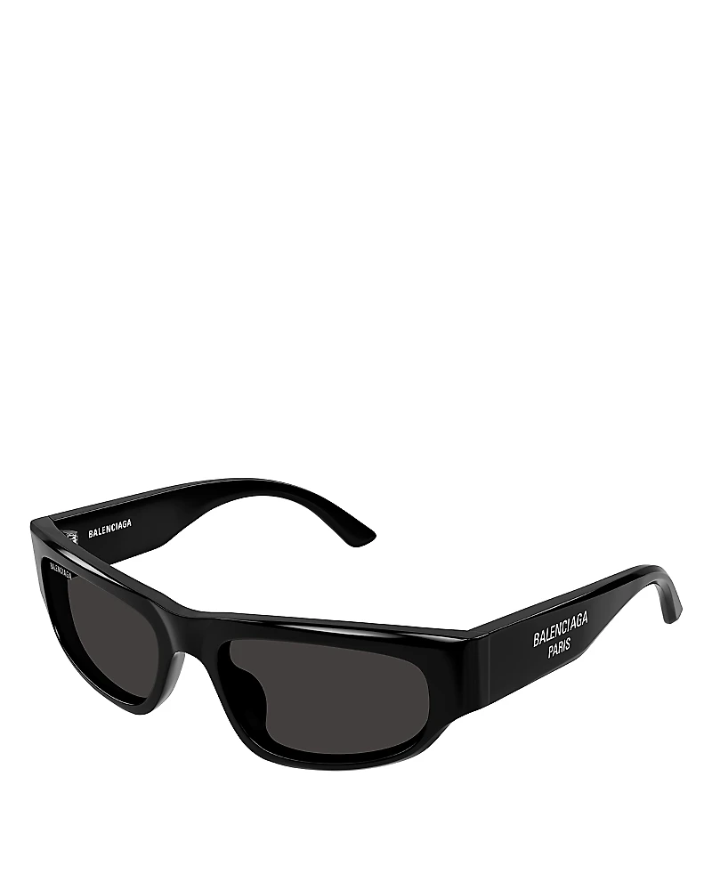 Balenciaga Logo Rectangular Sunglasses, 56mm