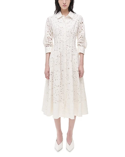 Simkhai Jazz Eyelet Midi Shirtdress