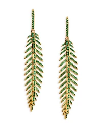 Palm Springs Green Pavé Leaf Drop Earrings