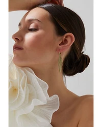 Palm Springs Green Pavé Leaf Drop Earrings