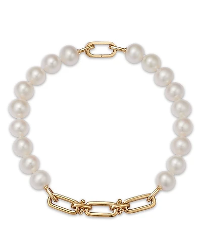 Bloomingdale's Fine Collection Cultured Freshwater Pearl & Chain Link Bracelet