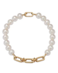 Bloomingdale's Fine Collection Cultured Freshwater Pearl & Chain Link Bracelet
