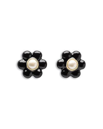 kate spade new york Stone & Enamel Petal Puff Stud Earrings