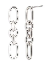 Link Linear Drop Earrings in Sterling Silver