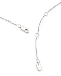 Cubic Zirconia Station Collar Necklace in Sterling Silver, 16"-19"