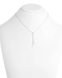 Cubic Zirconia Lariat Necklace in Sterling Silver
