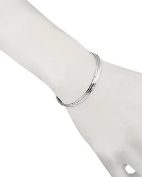 Cubic Zirconia Bangle Bracelets in Sterling Silver, Set of 3