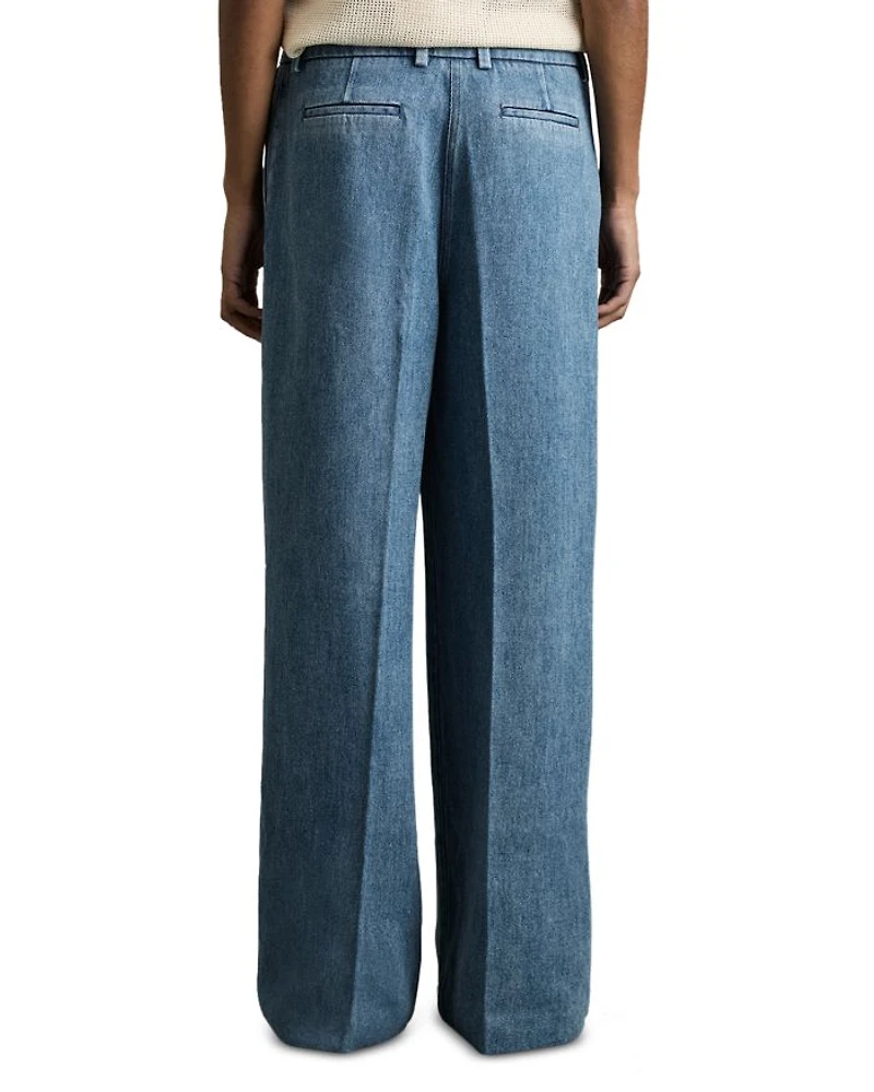 Reed Denim Look Wide Leg Trousers