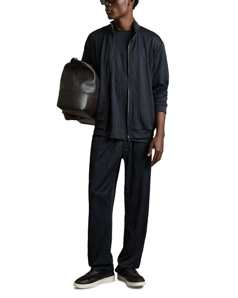 Aksel Wave Jacquard Zipper Shirt Jacket