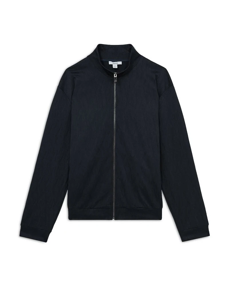 Aksel Wave Jacquard Zipper Shirt Jacket