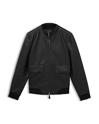 Slim Fit Reed Pebble Grain Leather Jacket