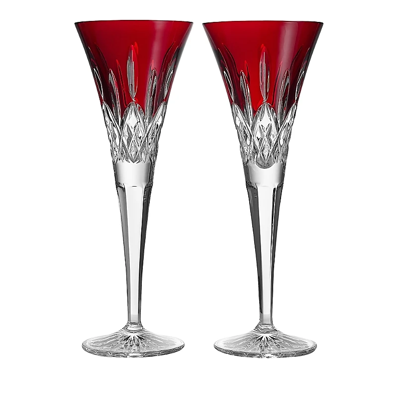 Waterford Lismore Red Toasting Flute, Set of 2