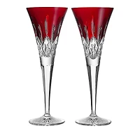 Waterford Lismore Red Toasting Flute, Set of 2