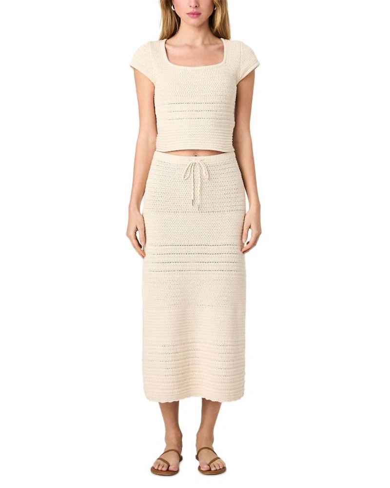 Nellis Side Slit Crocheted Skirt