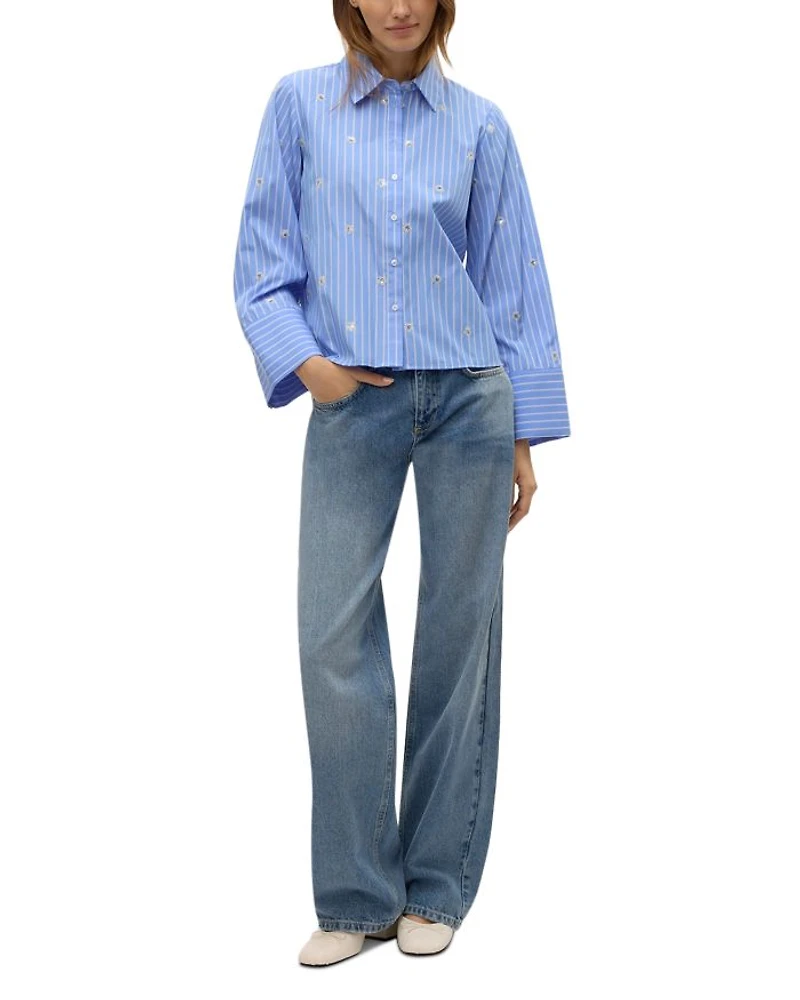 Leila Sequined Striped Shirt