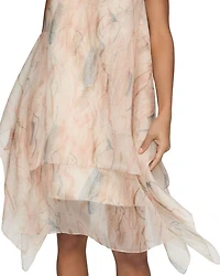 Silk Handkerchief Hem Dress