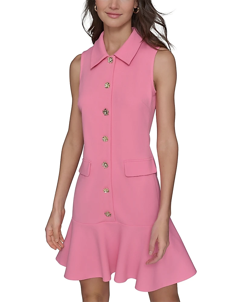 Karl Lagerfeld Paris Collared A Line Dress