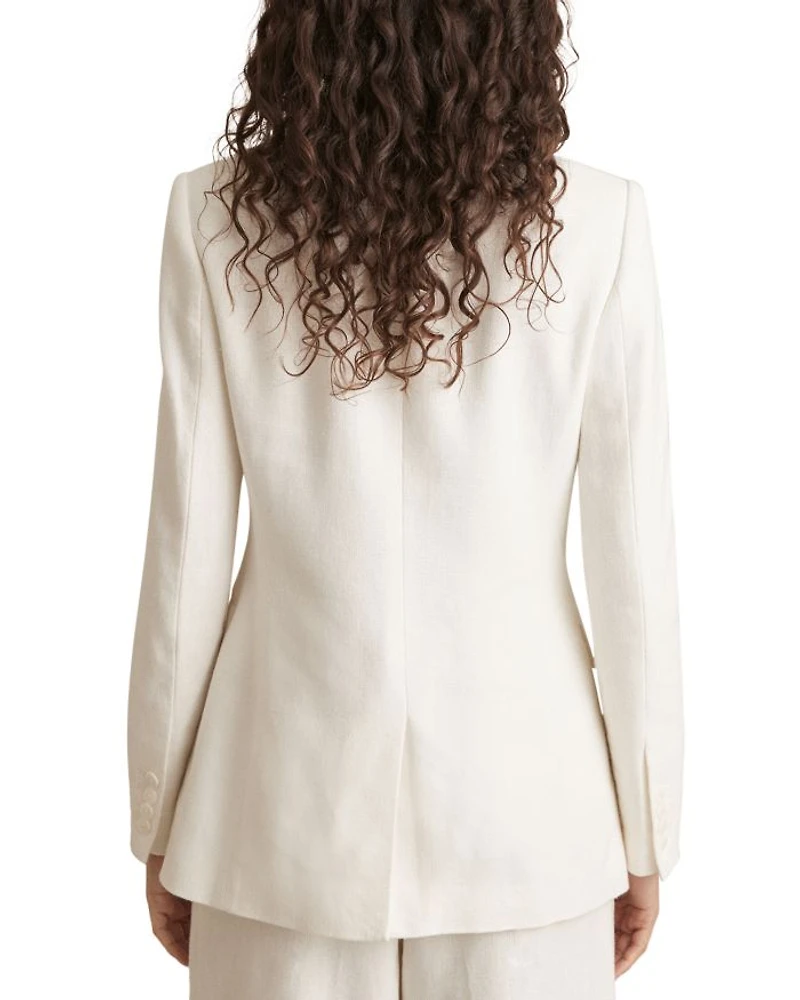 Petites Double Breasted Peak Lapel Blazer