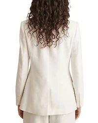 Petites Double Breasted Peak Lapel Blazer