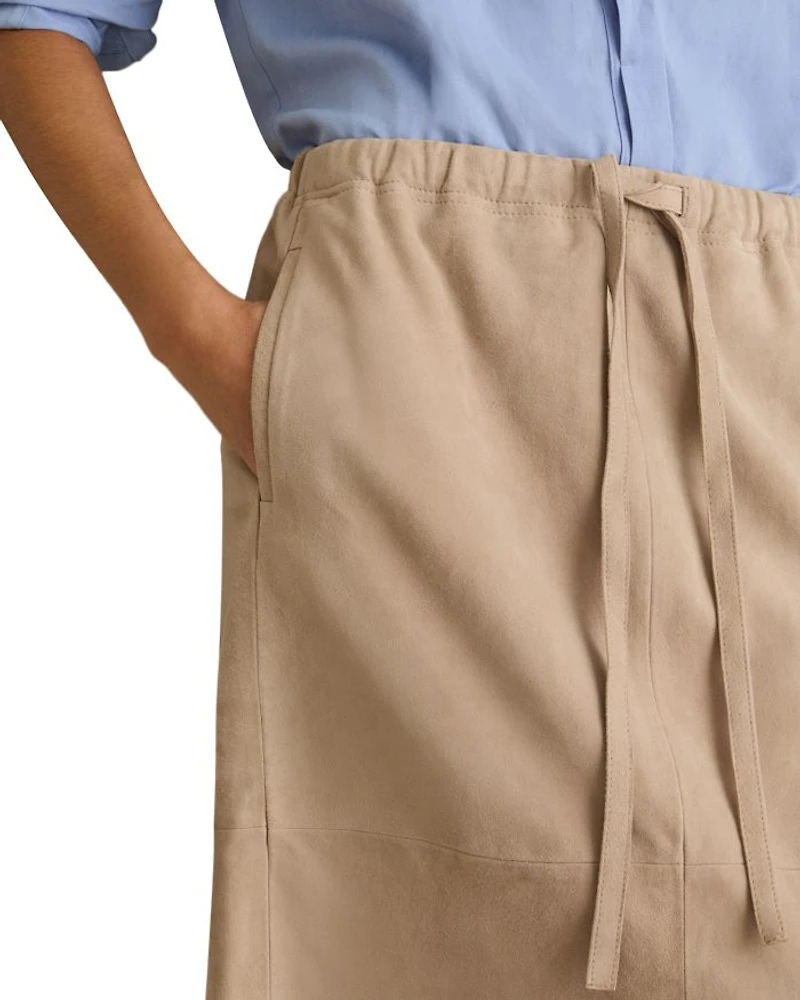 Meagan Drawstring Leather Skirt